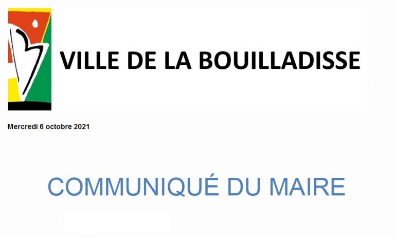 Communiqu Du Maire De La Bouilladisse Mercredi Octobre Site